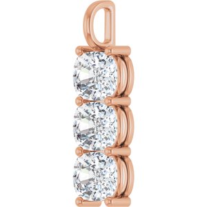 14K Rose Gold 11x9 mm Elongated Cushion Pendant Mounting – image 3