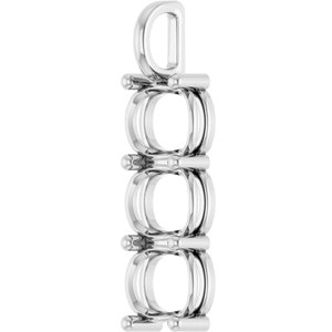 18K White Gold 11x9 mm Elongated Cushion Pendant Mounting – image 4