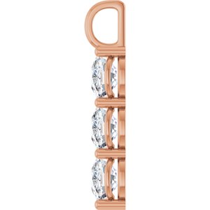 14K Rose Gold 11x9 mm Elongated Cushion Pendant Mounting – image 5