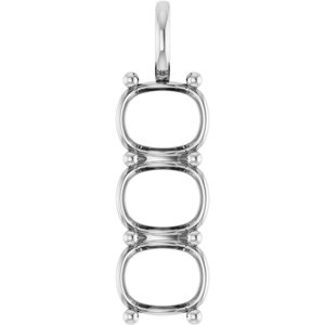 Sterling Silver 11x9 mm Elongated Cushion Pendant Mounting – image 2