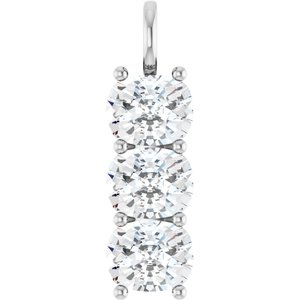 14K White Gold 11x9 mm Elongated Cushion Pendant Mounting