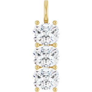 10K Yellow Gold 11x9 mm Elongated Cushion Pendant Mounting
