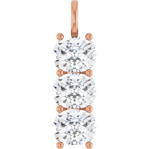 14K Rose Gold 11x9 mm Elongated Cushion Pendant Mounting