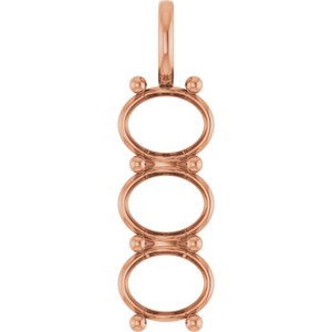 18K Rose Gold 10x8 mm Oval Pendant Mounting – image 2
