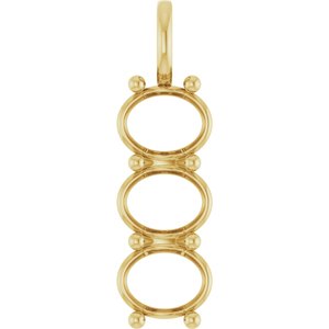 10K Yellow Gold 10x8 mm Oval Pendant Mounting – image 2