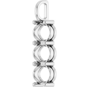 10K White Gold 10x8 mm Oval Pendant Mounting – image 4