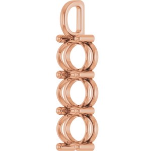 14K Rose Gold 10x8 mm Oval Pendant Mounting – image 4