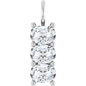 10K White Gold 7.5x5.5 mm Elongated Cushion Pendant Mounting