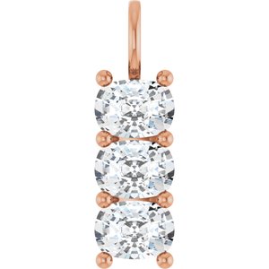 14K Rose Gold 7.5x5.5 mm Elongated Cushion Pendant Mounting