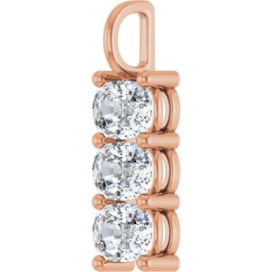 10K Rose Gold 7.5x5.5 mm Elongated Cushion Pendant Mounting – image 3
