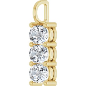 10K Yellow Gold 7.5x5.5 mm Elongated Cushion Pendant Mounting – image 3