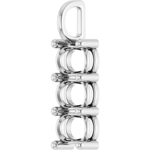 14K X1 White Gold 7.5x5.5 mm Elongated Cushion Pendant Mounting – image 4