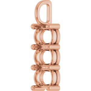 14K Rose Gold 7.5x5.5 mm Elongated Cushion Pendant Mounting – image 4