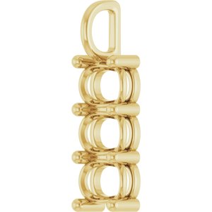 14K Yellow Gold 7.5x5.5 mm Elongated Cushion Pendant Mounting – image 4