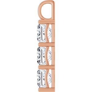 14K Rose Gold 10x10 mm Square Pendant Mounting – image 5