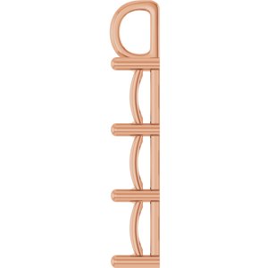 18K Rose Gold 10x10 mm Square Pendant Mounting – image 6