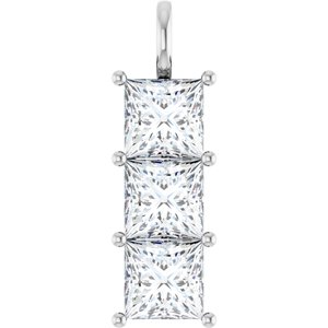 Platinum 10x10 mm Square Pendant Mounting