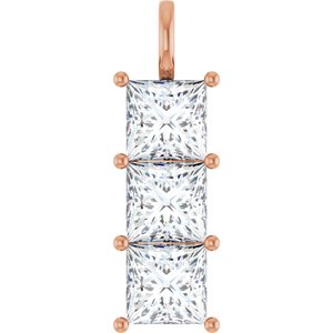 14K Rose Gold 10x10 mm Square Pendant Mounting