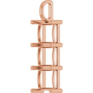 14K Rose Gold 10x10 mm Square Pendant Mounting – image 4