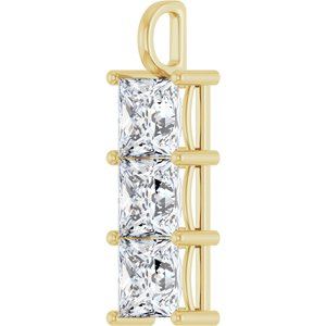10K Yellow Gold 10x10 mm Square Pendant Mounting – image 3