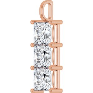 14K Rose Gold 10x10 mm Square Pendant Mounting – image 3