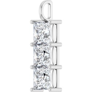 18K White Gold 10x10 mm Square Pendant Mounting – image 3