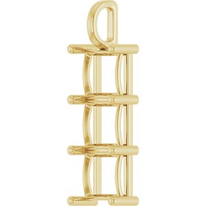 10K Yellow Gold 10x10 mm Square Pendant Mounting – image 4