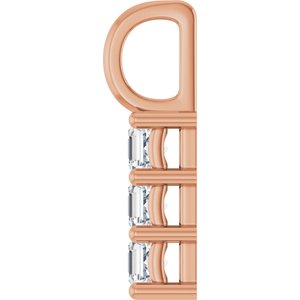 18K Rose Gold 3x3 mm Asscher Pendant Mounting – image 5