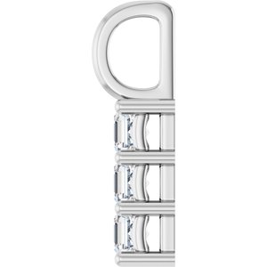 Platinum 3x3 mm Asscher Pendant Mounting – image 5