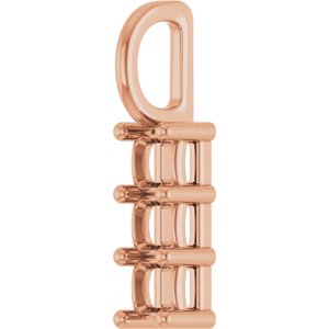 10K Rose Gold 3x3 mm Asscher Pendant Mounting – image 4