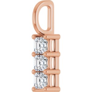 10K Rose Gold 3x3 mm Asscher Pendant Mounting – image 3