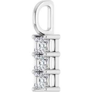 14K X1 White Gold 3x3 mm Asscher Pendant Mounting – image 3