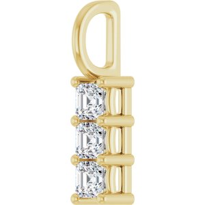 10K Yellow Gold 3x3 mm Asscher Pendant Mounting – image 3