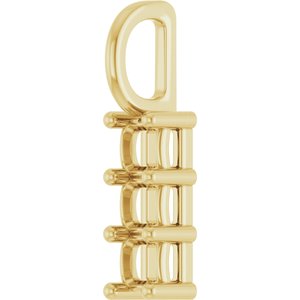 10K Yellow Gold 3x3 mm Asscher Pendant Mounting – image 4