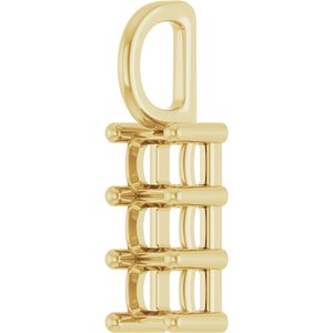 18K Yellow Gold 4x3 mm Emerald Pendant Mounting – image 4