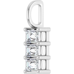 18K White Gold 4x3 mm Emerald Pendant Mounting – image 3