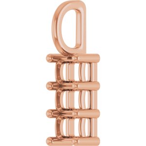 14K Rose Gold 4x3 mm Emerald Pendant Mounting – image 4