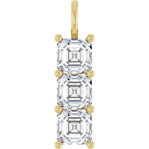 18K Yellow Gold 8x8 mm Asscher Pendant Mounting