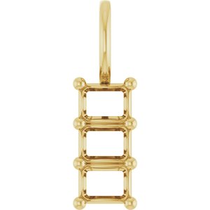 10K Yellow Gold 4x3 mm Emerald Pendant Mounting – image 2