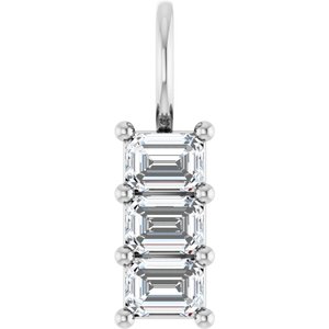 14K X1 White Gold 4x3 mm Emerald Pendant Mounting