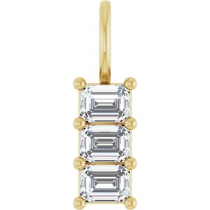 10K Yellow Gold 4x3 mm Emerald Pendant Mounting
