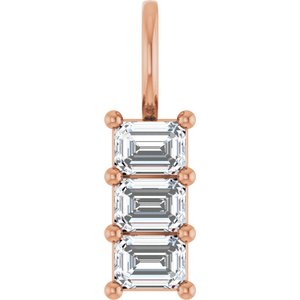 18K Rose Gold 4x3 mm Emerald Pendant Mounting