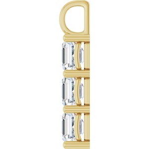 14K Yellow Gold 8x8 mm Asscher Pendant Mounting – image 5
