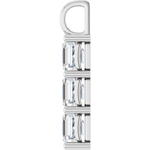 10K White Gold 8x8 mm Asscher Pendant Mounting – image 5