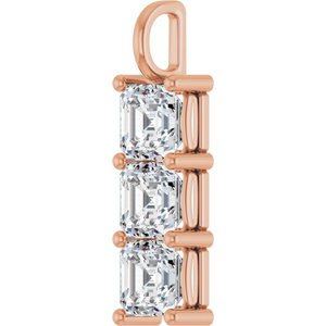 10K Rose Gold 8x8 mm Asscher Pendant Mounting – image 3