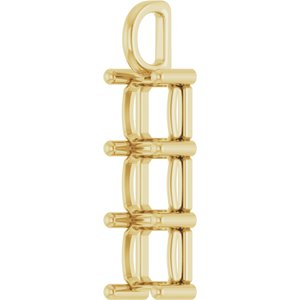 14K Yellow Gold 8x8 mm Asscher Pendant Mounting – image 4