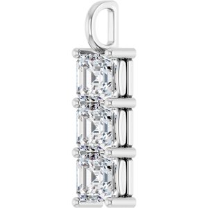 14K White Gold 8x8 mm Asscher Pendant Mounting – image 3