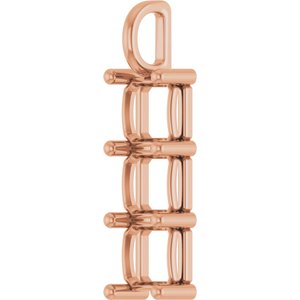 18K Rose Gold 8x8 mm Asscher Pendant Mounting – image 4