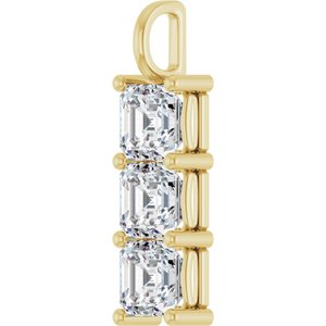 14K Yellow Gold 8x8 mm Asscher Pendant Mounting – image 3