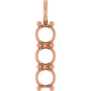 10K Rose Gold 7.4 mm Round Pendant Mounting – image 2